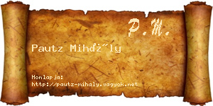 Pautz Mihály névjegykártya